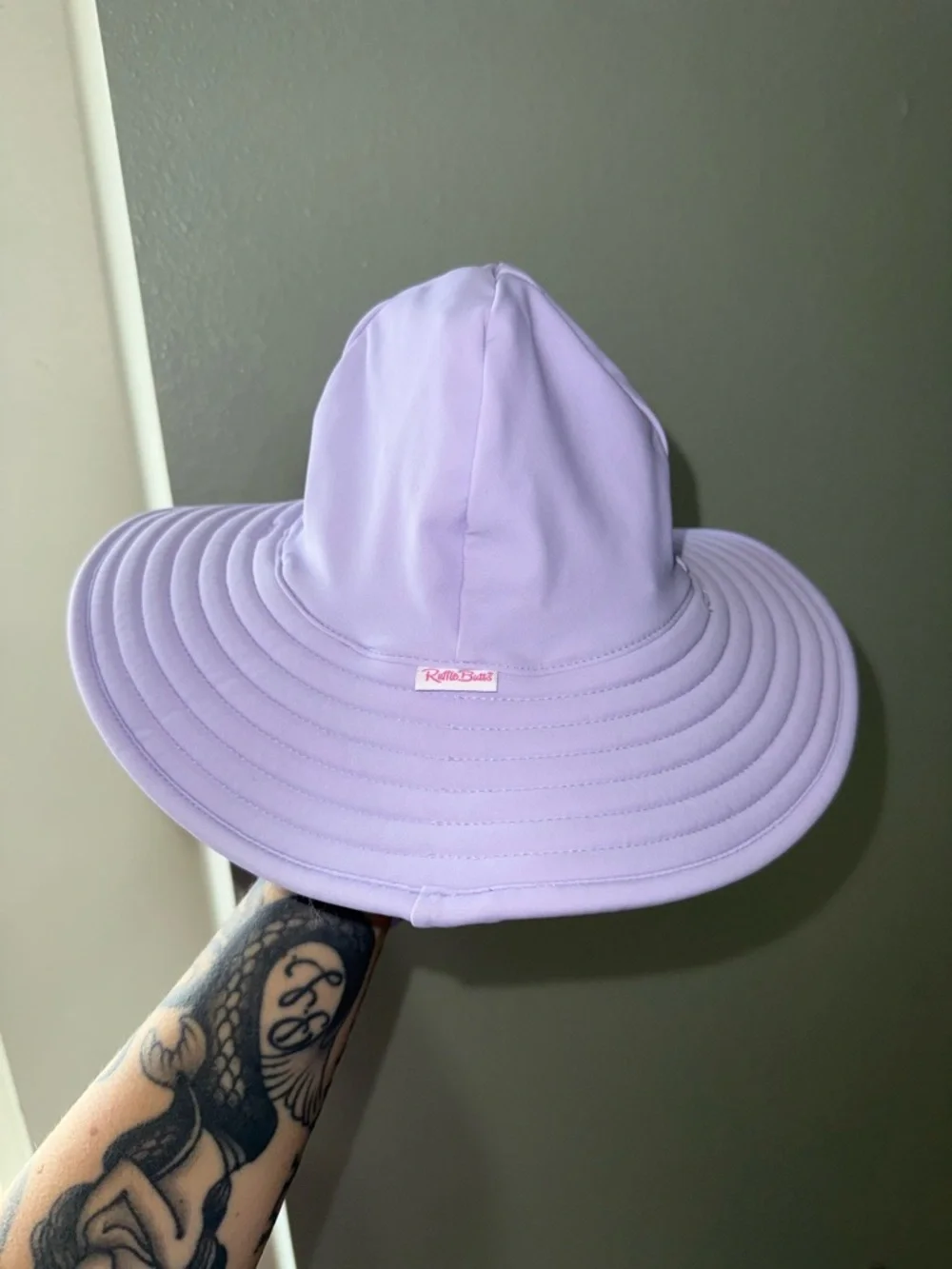 Ruffle Butts Lilac Wide Brim Sun Hat with Chin Strap 0-12 Month